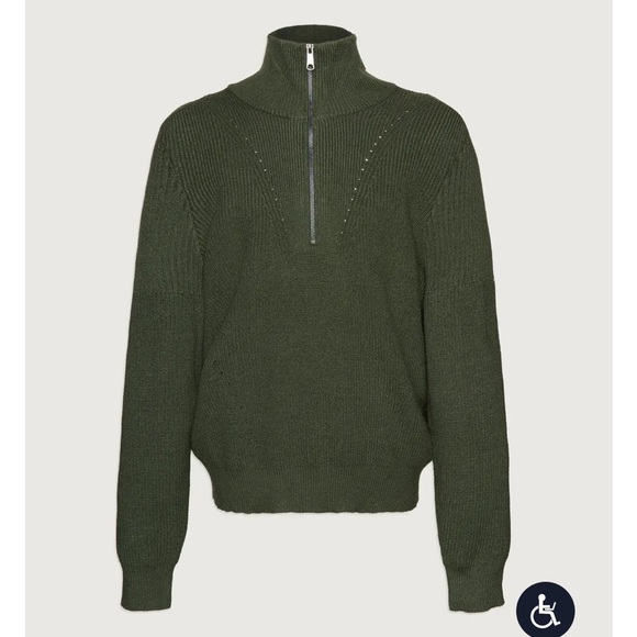 Oak + Fort Mens Quarter Zip Sweater - Picture 1 of 4